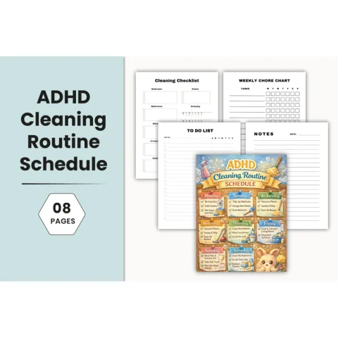 ADHD Cleaning Routine Schedule Planner