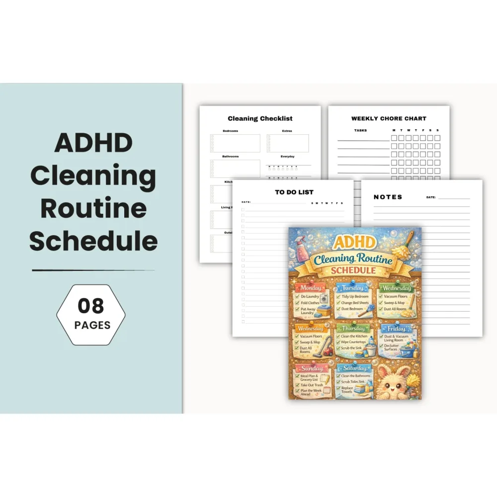 ADHD Cleaning Routine Schedule Planner