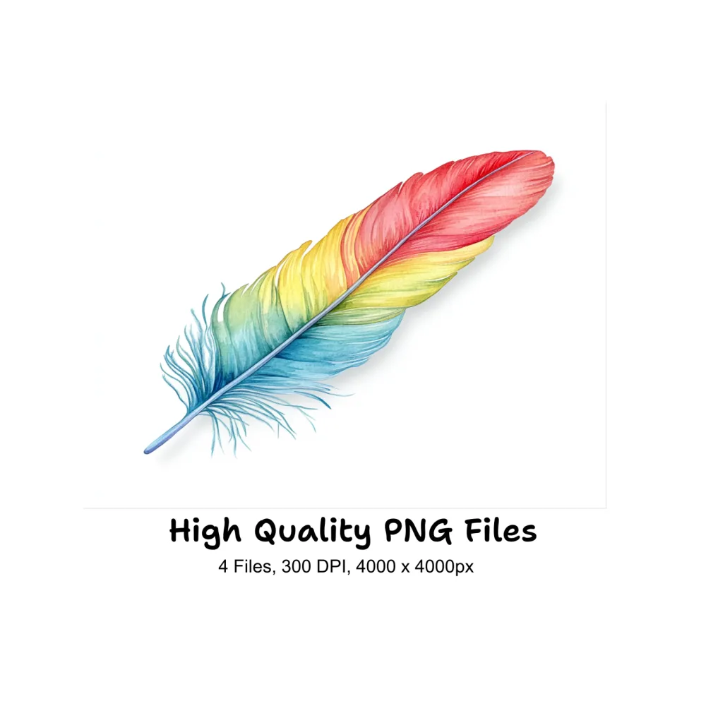 Vibrant Feathers Clipart Bundle