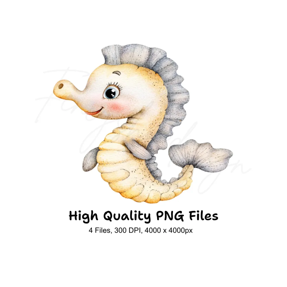 Cute Seahorse Clipart Bundle