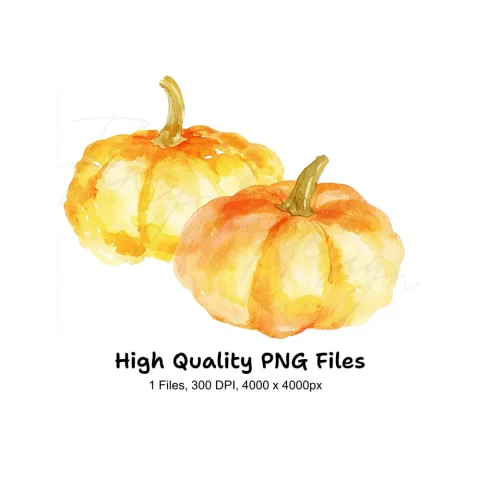 Hand Painted Pumpkins Clipart Bundle