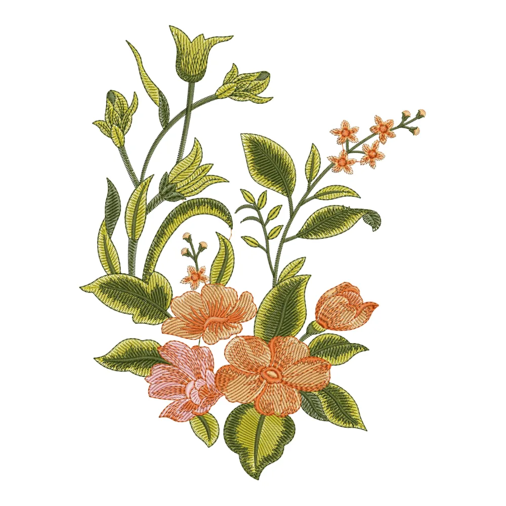 Green Leaves Embroidery Design