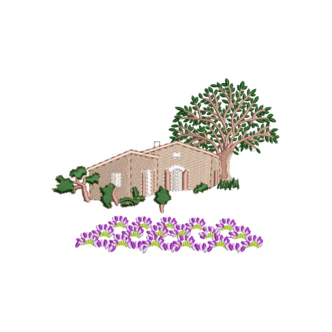 Sweet Hut House Embroidery Design