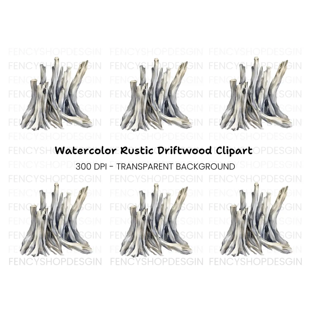 Driftwood Stack Clipart Bundle