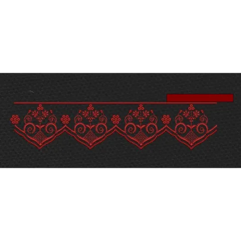 Floral Jacquard Woven Red Flower Embroidery Design