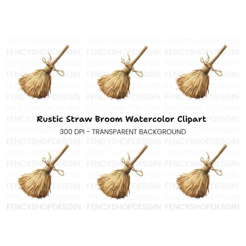 Witch Broom Clipart Bundle