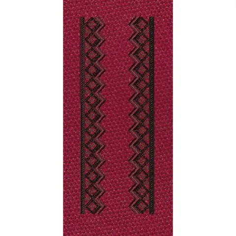 Floral Border Black Vertical Lines Embroidery Design