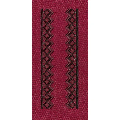 Floral Border Black Vertical Lines Embroidery Design