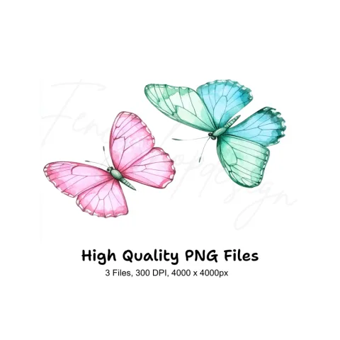 Colorful Butterfly Clipart Bundle
