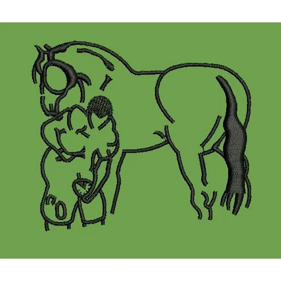 Horse Man Embroidery Design