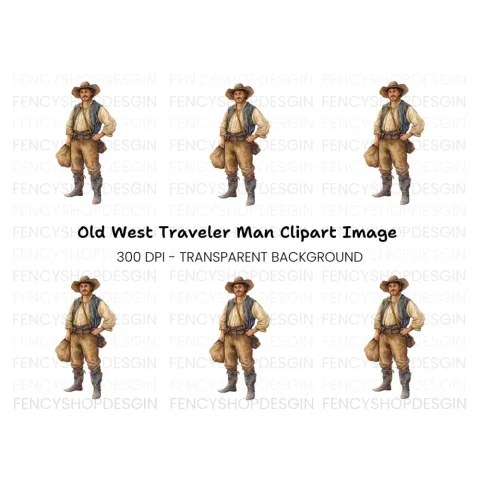 Traveler with Bag Clipart Bundle