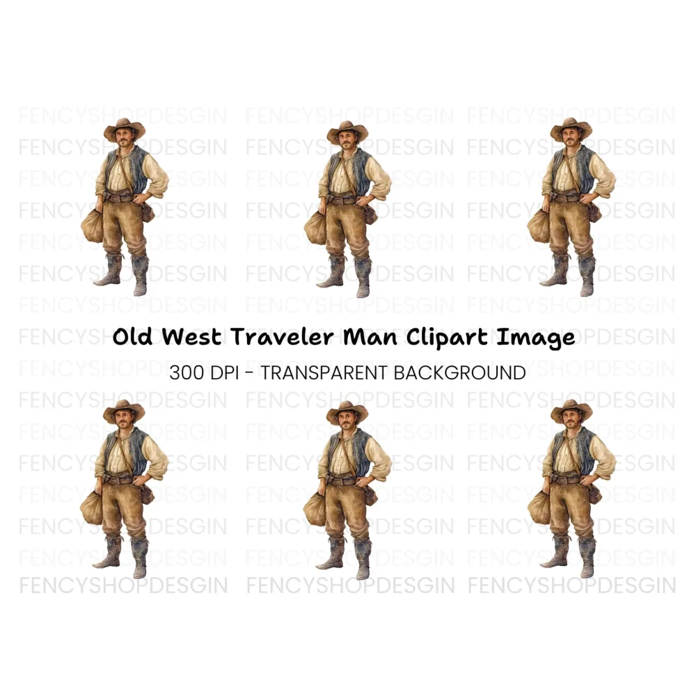 Traveler with Bag Clipart Bundle