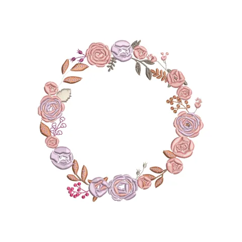 Wreath Spring Embroidery Design