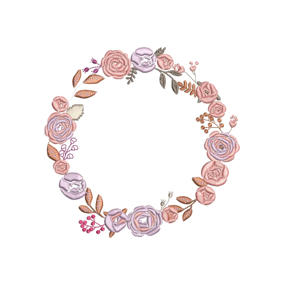 Wreath Spring Embroidery Design