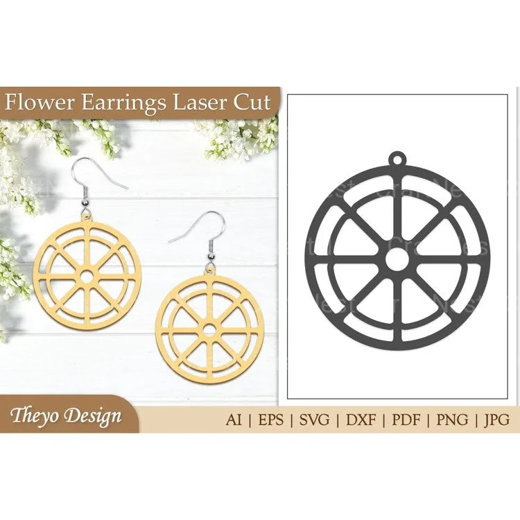 Lasercut Flower Earrings SVG Bundle
