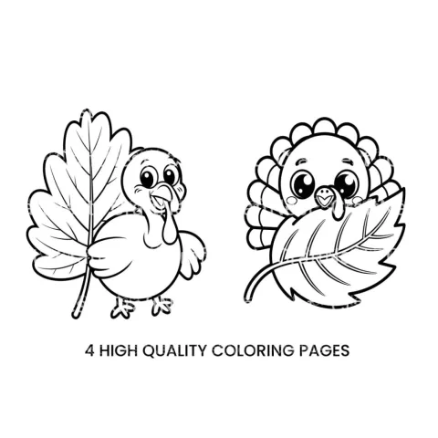 Cute Thanksgiving Turkey Coloring Books