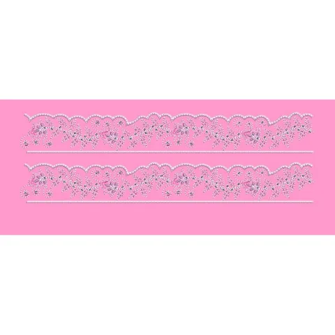 Intricate Violet Blossom Scallop Embroidery Design