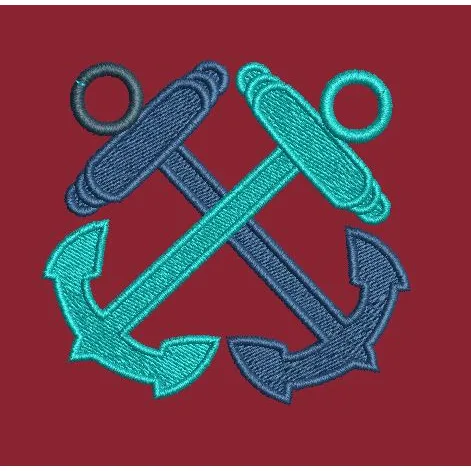 Crossed Anchors Embroidery Design