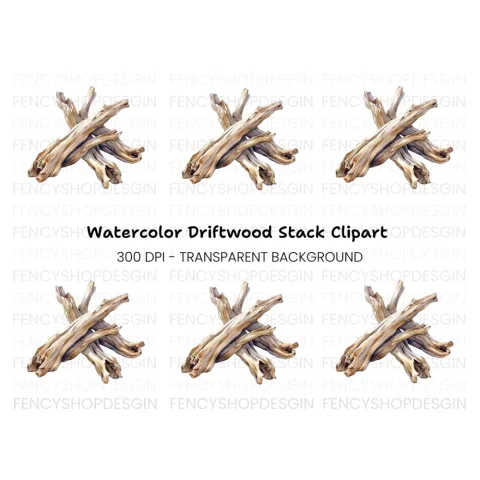Rustic Wood Pieces Clipart Bundle