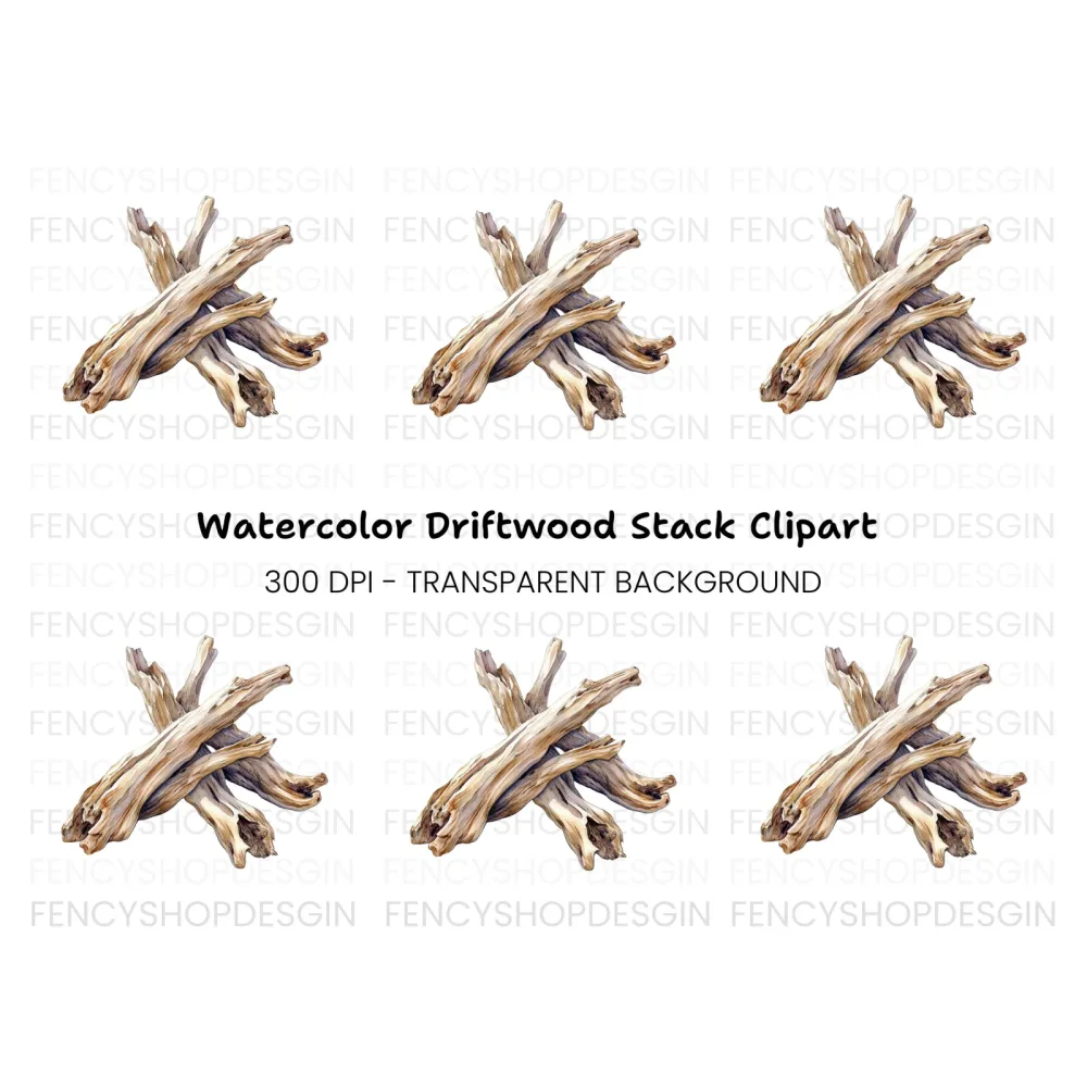 Rustic Wood Pieces Clipart Bundle