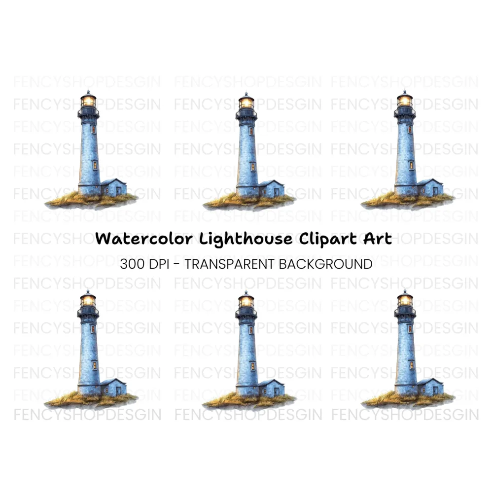 Coastal Lighthouse Illustration Clipart Bundle
