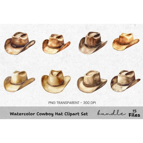 Cowboy Hat Clipart Bundle