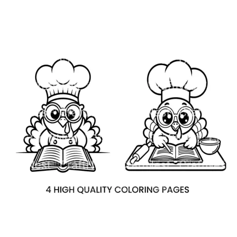 Chef Turkey Cooking Coloring Books