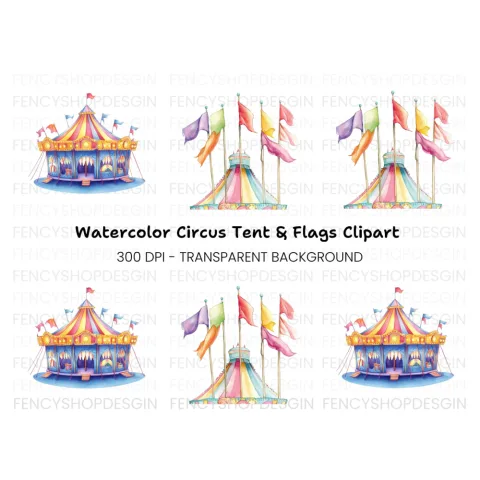 Circus Tent Clipart Bundle