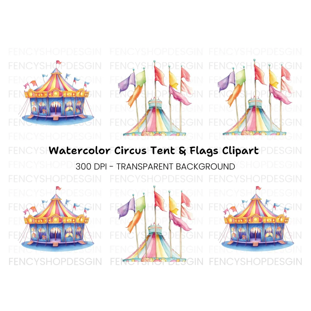 Circus Tent Clipart Bundle