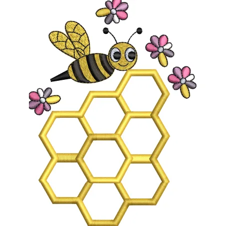 Honey Bee Embroidery Design