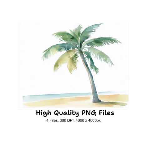 Tropical Palm Trees Clipart Bundle