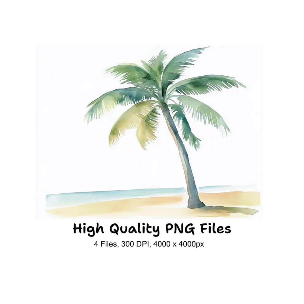 Tropical Palm Trees Clipart Bundle