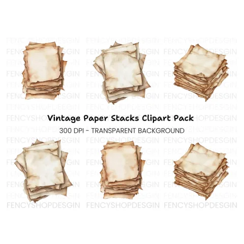 Rustic Stacked Clipart Bundle