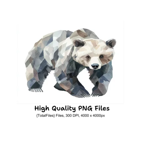 Geometric Bear Clipart Bundle