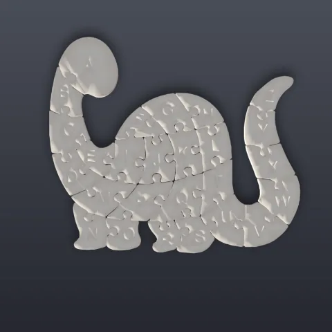 Dinosaur Alphabet Set 3D Print STL File