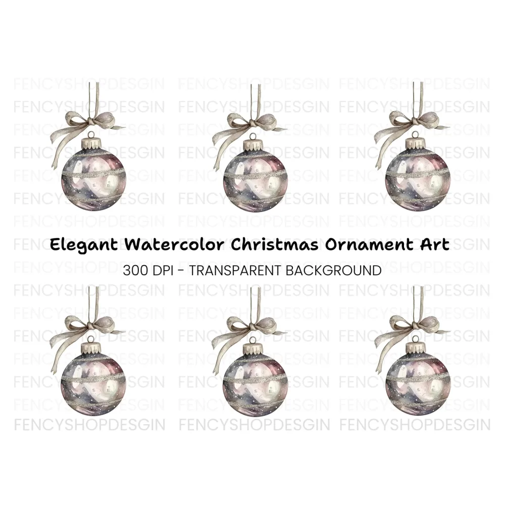 Sparkling Christmas Bauble Clipart Bundle