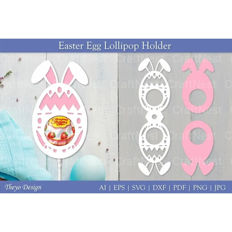 Easter Egg Lollipop Holder SVG