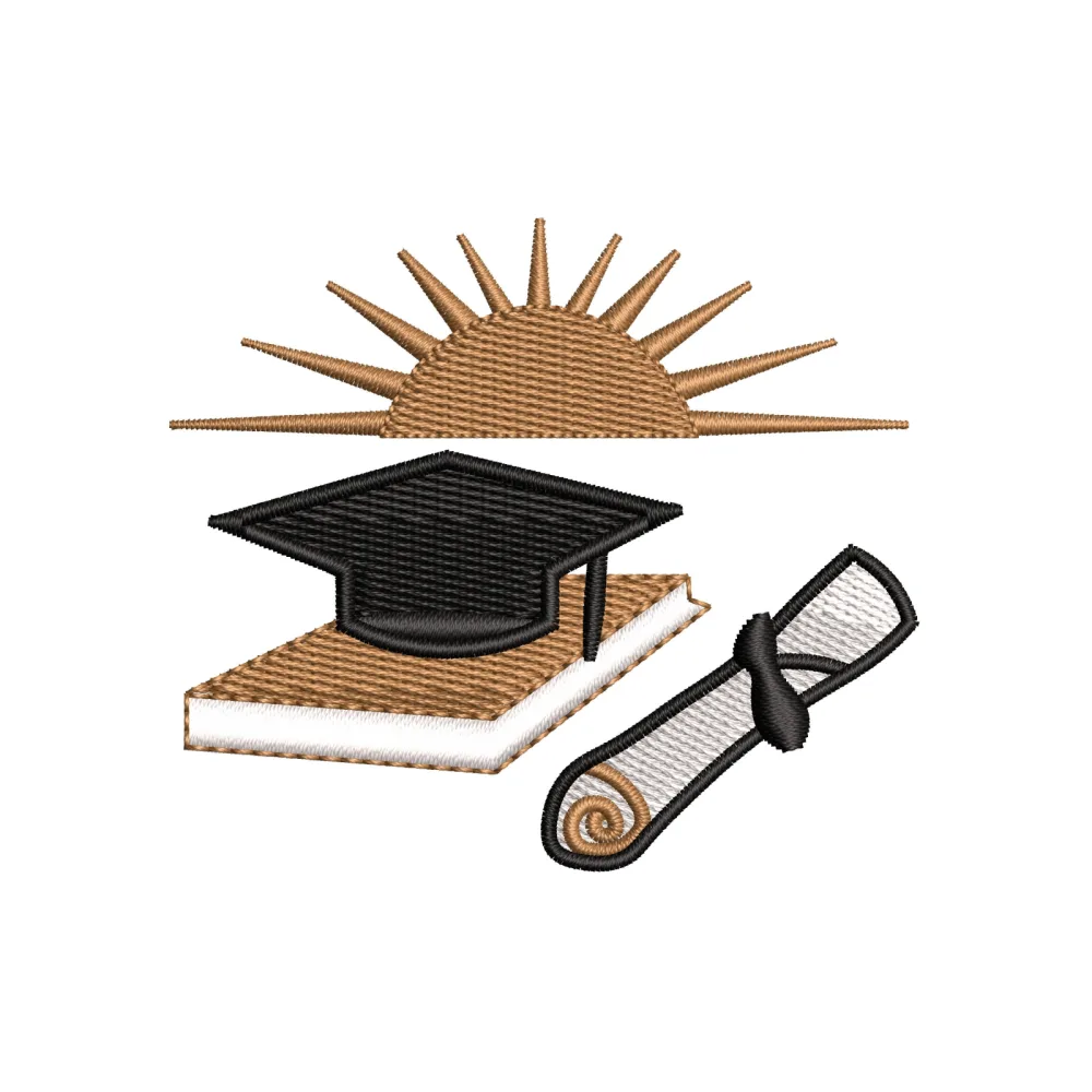 Book Degree Cap Embroidery Design