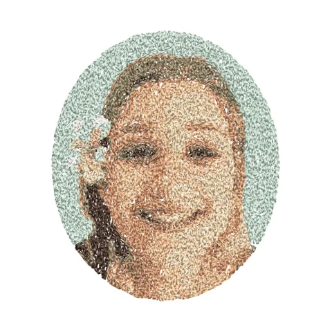 Girl Runstich Embroidery Design
