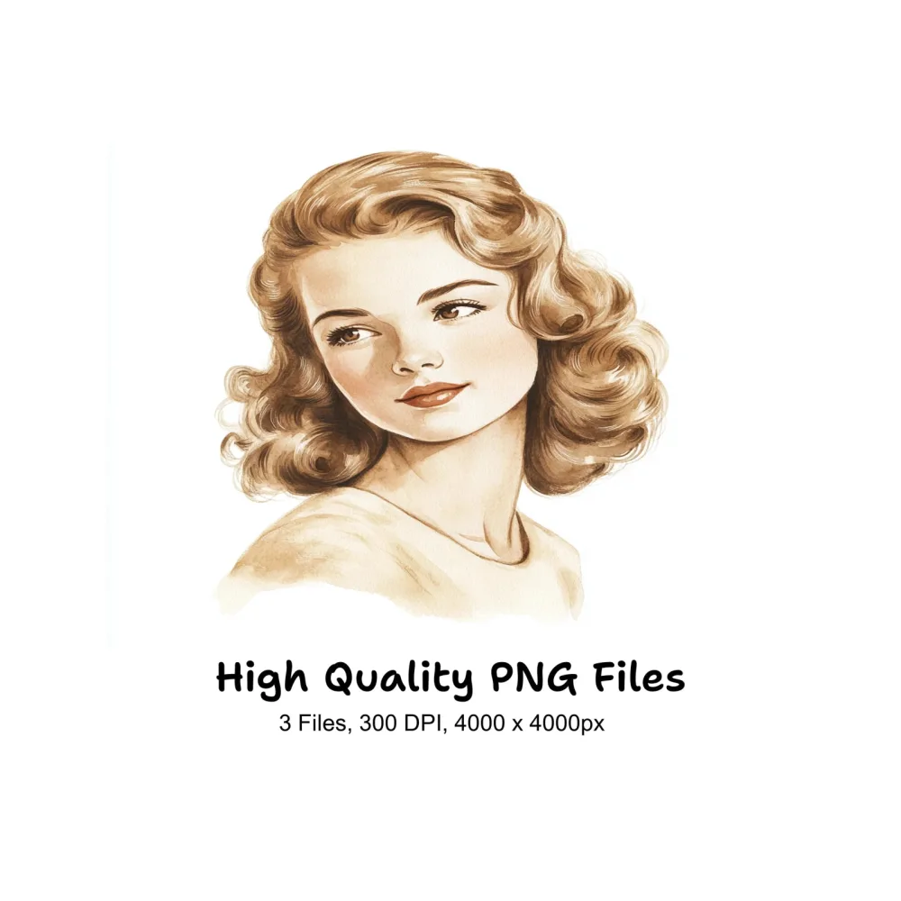Vintage 50s Women Clipart Bundle