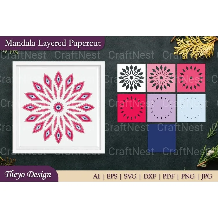 Mandala Layered Papercut SVG Bundle