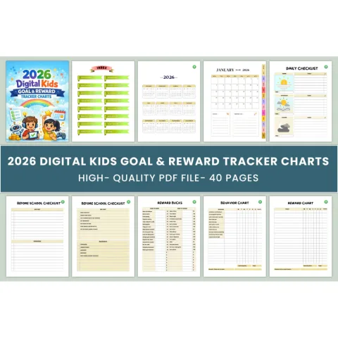 Kids Goal Reward Charts Planner