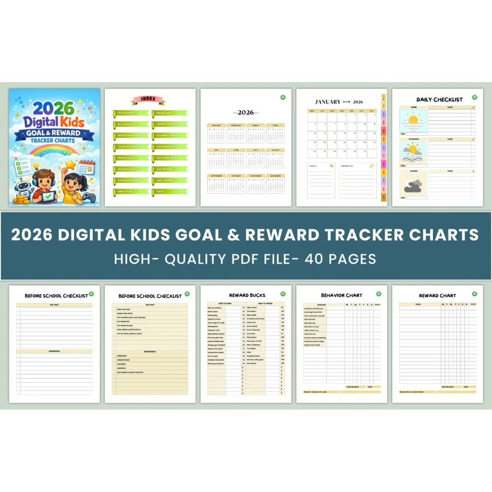 Kids Goal Reward Charts Planner