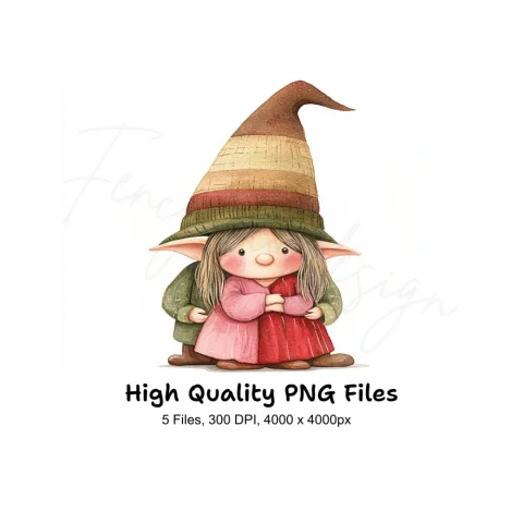 Adorable Gnome Family Clipart Bundle