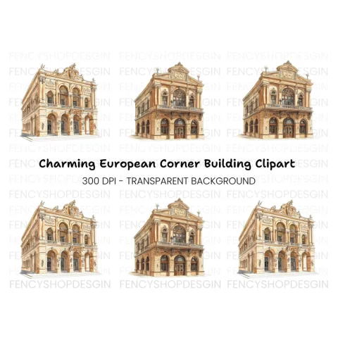 Historic European Architecture Clipart Bundle
