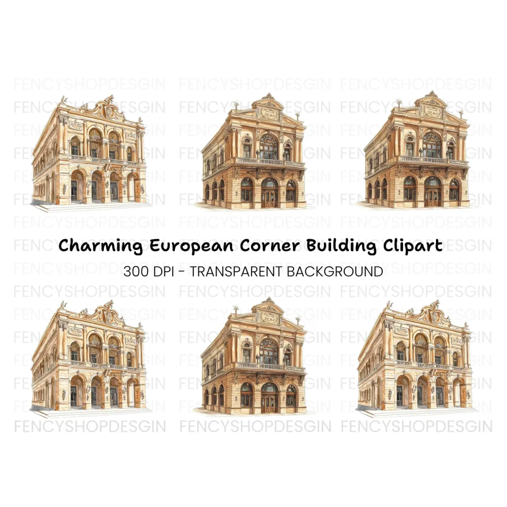 Historic European Architecture Clipart Bundle