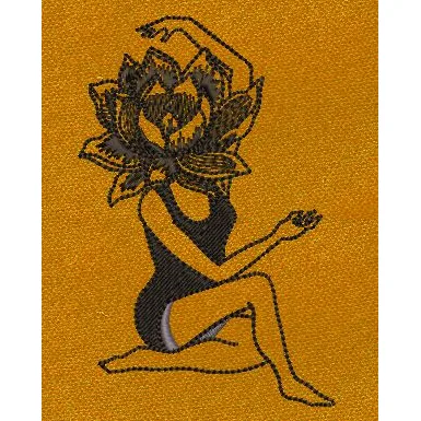 Lotus Flower Head Dancer Embroidery Design