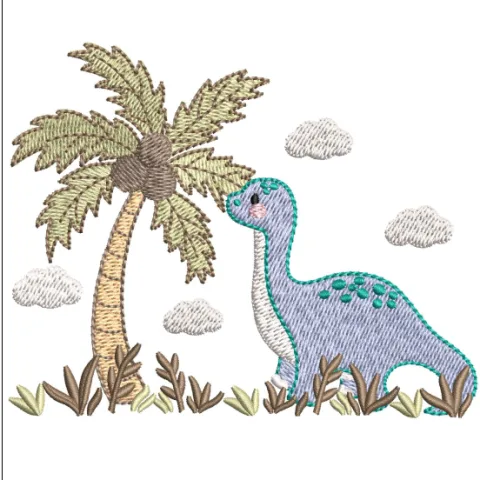 Baby Dinosaur Embroidery Design