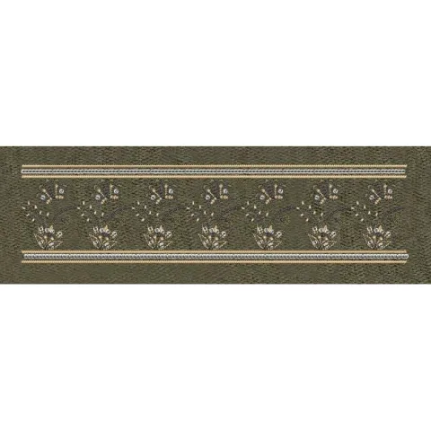 Floral Endless Border Gray Lines Embroidery Design
