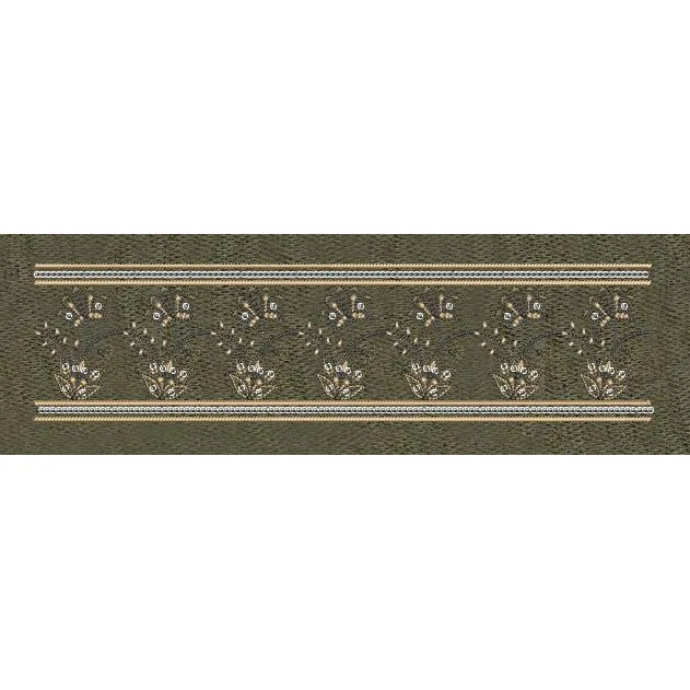 Floral Endless Border Gray Lines Embroidery Design
